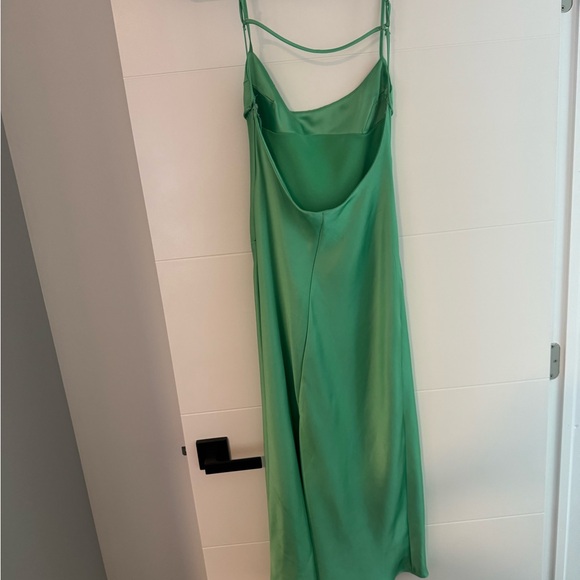 Zara Green Satin Slip Dress - Picture 2 of 2